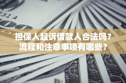武汉担保人起诉借款人合法吗？流程和注意事项有哪些？