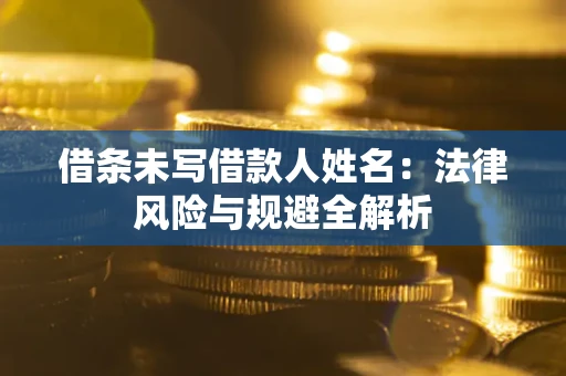 武汉借条未写借款人姓名：法律风险与规避全解析