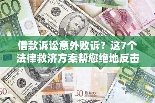 武汉借款诉讼意外败诉？这7个法律救济方案帮您绝地反击！
