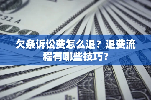 武汉欠条诉讼费怎么退？退费流程有哪些技巧？