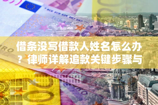 武汉借条没写借款人姓名怎么办？律师详解追款关键步骤与证据链构建