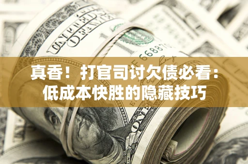 武汉真香！打官司讨欠债必看：低成本快胜的隐藏技巧