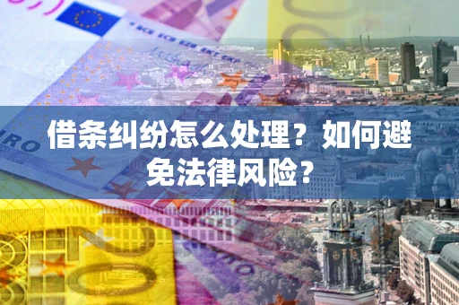 武汉借条纠纷怎么处理？如何避免法律风险？