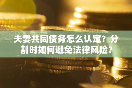 武汉夫妻共同债务怎么认定？分割时如何避免法律风险？